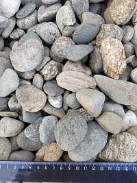Kamenclub.ru: Галька речная окат (пестрая) фр. 20-40 мм. купить  в Королеве галька речная пестрая, серая, серые оттенки галька речная окатанная округлая 5000 руб/т   фото КАМЕНЬ КЛУБ