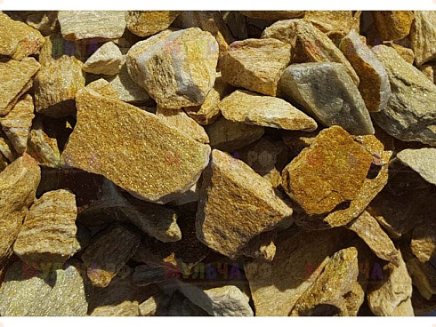 Kamenclub.ru: Щебень крошка желтый (ЗЛАТОЛИТ) фр. 5-10 мм.  купить в Королеве мрамор золотистый, бежевый, желтый каменная ландшафтная декоративная крошка здатолита 8500 руб/т   фото КАМЕНЬ КЛУБ