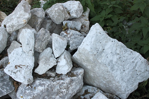 Kamenclub.ru: Мраморизированный известняк фр. 100-500 мм.  купить в Королеве известняк серый белый темно-серый сероватый валун природного образования окатанный 10500 руб/т   фото КАМЕНЬ КЛУБ