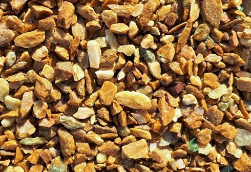 Kamenclub.ru: Щебень крошка желтый (ЗЛАТОЛИТ) фр. 10-20 мм.  купить в Королеве златолит бежевый, золотистый, желтый каменная декоративная крошка щебня златолита 10800 руб/т   фото КАМЕНЬ КЛУБ